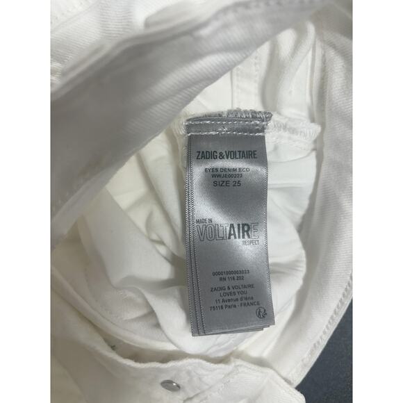 Zadig & Voltaire NWT Eyes Denim Show Jeans in Judo Size 24-small, faded spots - Picture 8 of 10